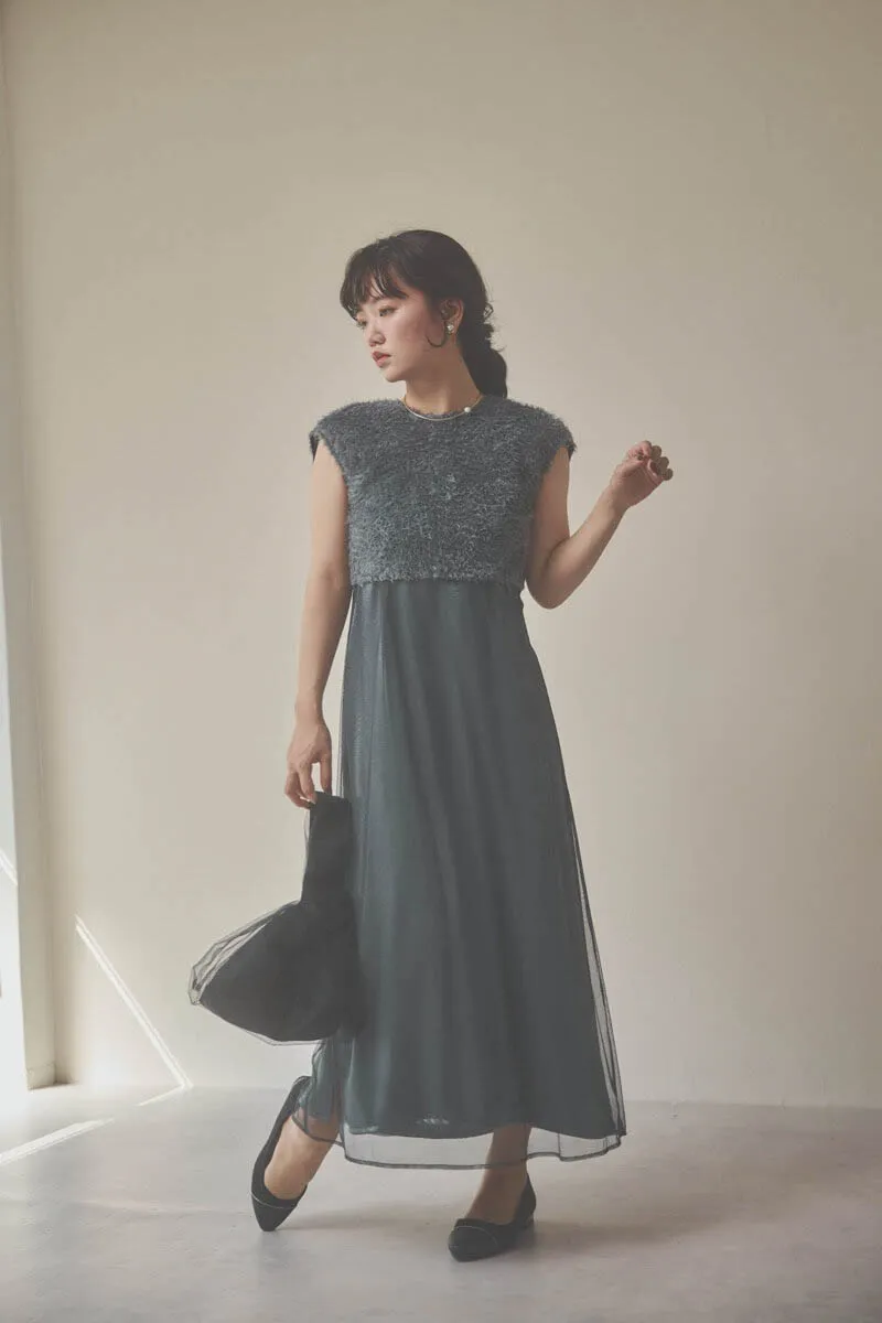 グレーの2wayエプロンドレス