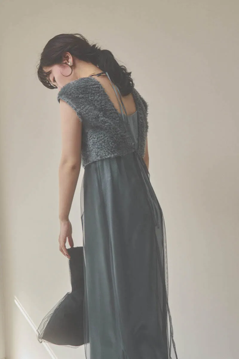 グレーの2wayエプロンドレス