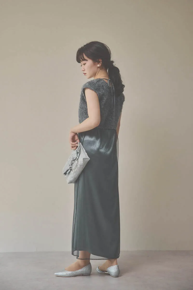 グレーの2wayエプロンドレス