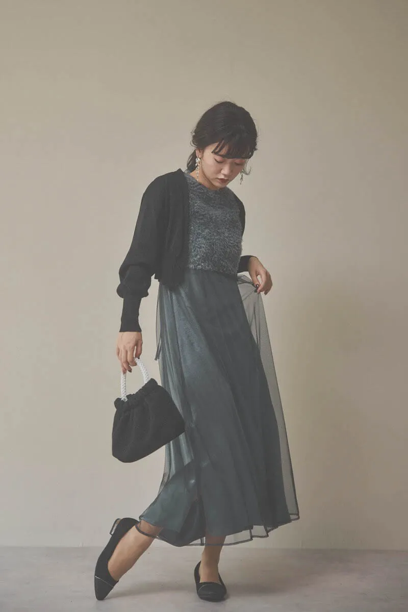 グレーの2wayエプロンドレス