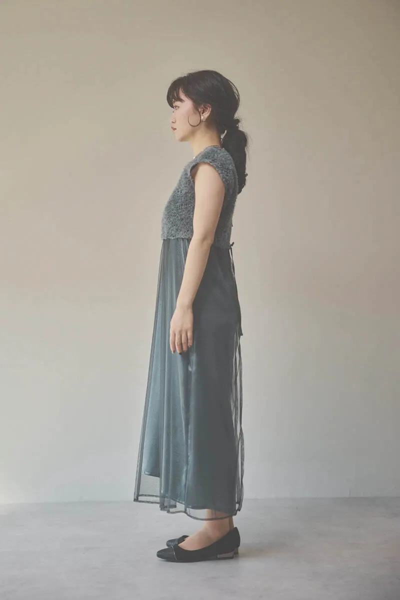 グレーの2wayエプロンドレス