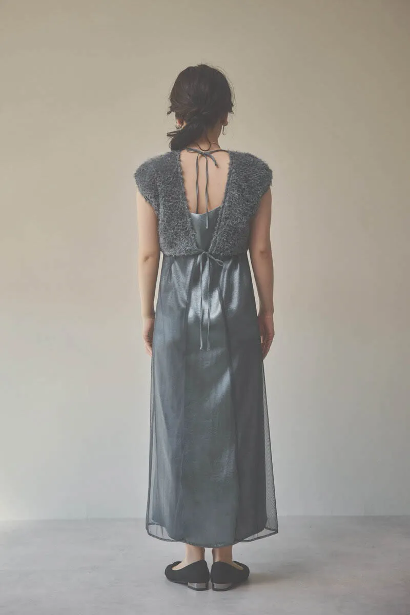 グレーの2wayエプロンドレス