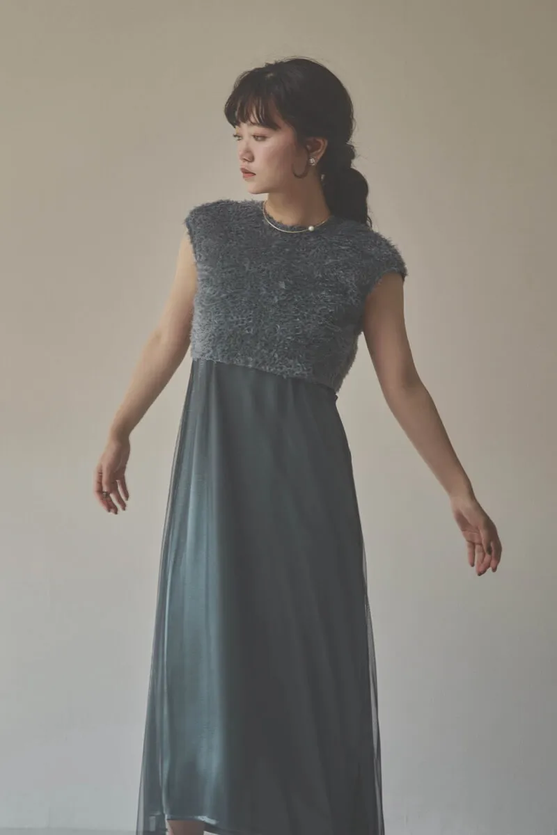 グレーの2wayエプロンドレス