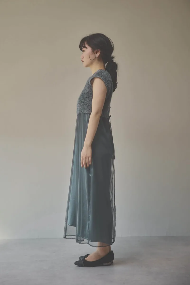 グレーの2wayエプロンドレス