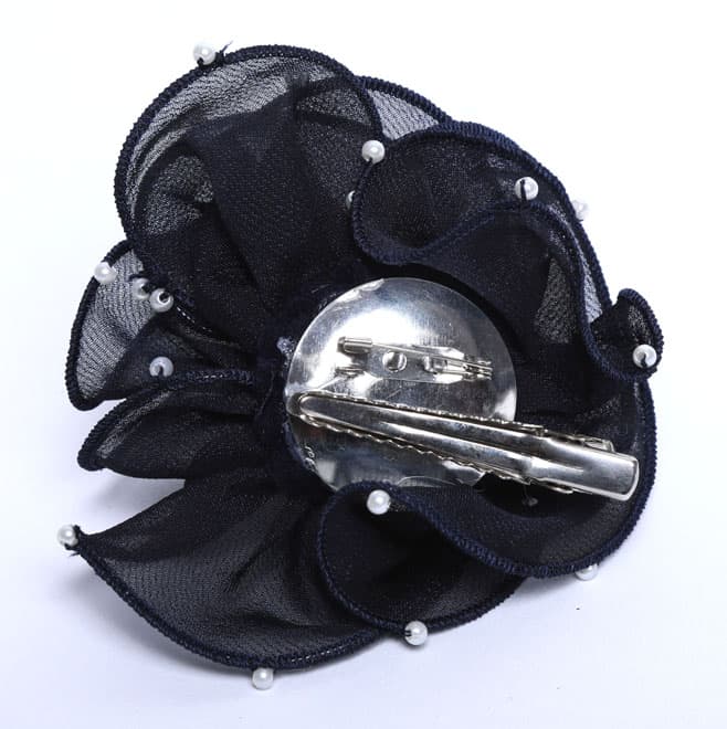 パール付きネイビーコサージュ