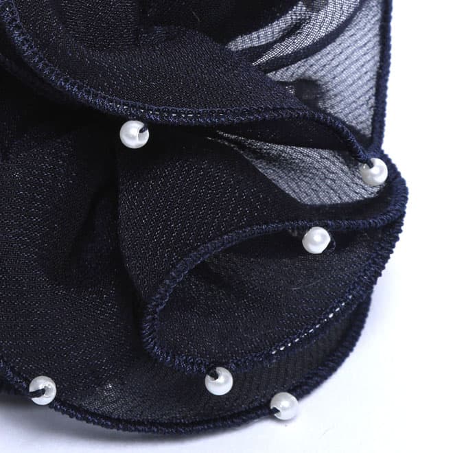 パール付きネイビーコサージュ