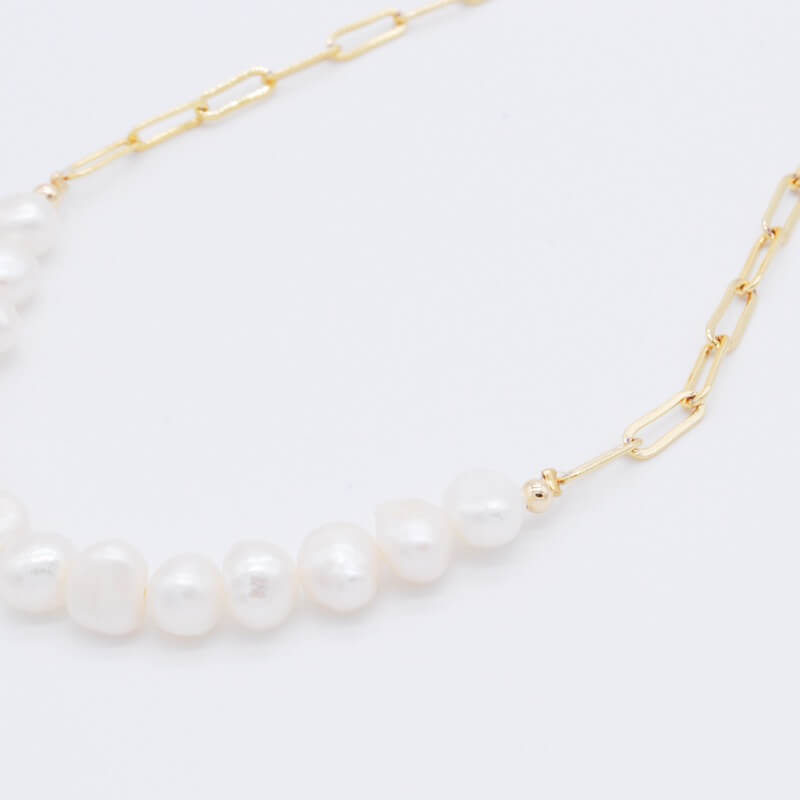 チェーン淡水パールネックレス