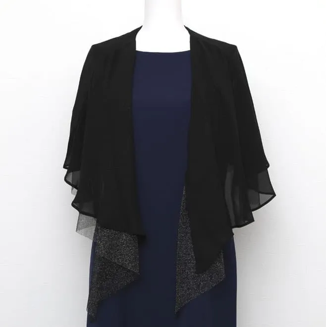 ブラックの3WAY袖付きストール