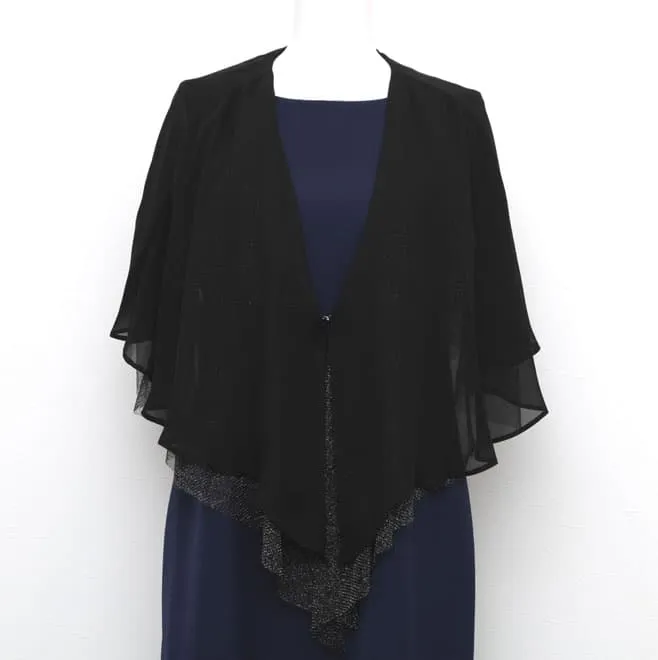 ブラックの3WAY袖付きストール