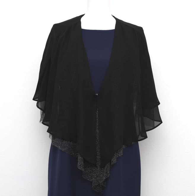 ブラックの3WAY袖付きストール