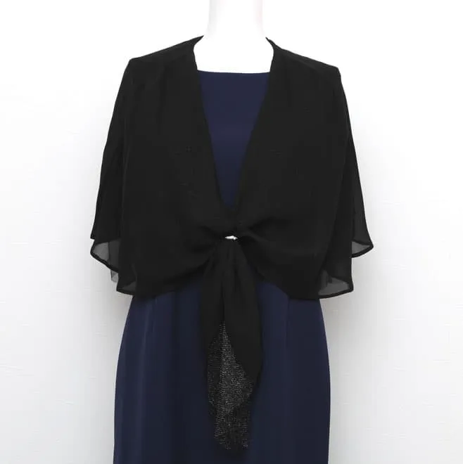 ブラックの3WAY袖付きストール