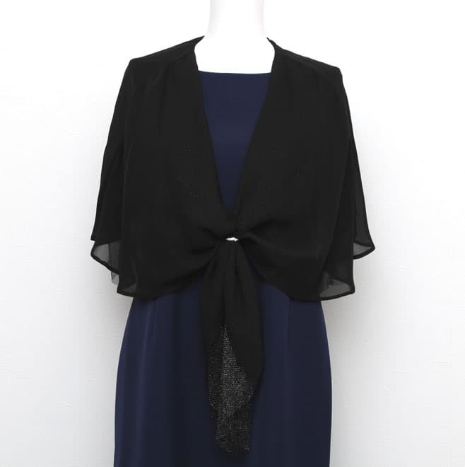 ブラックの3WAY袖付きストール