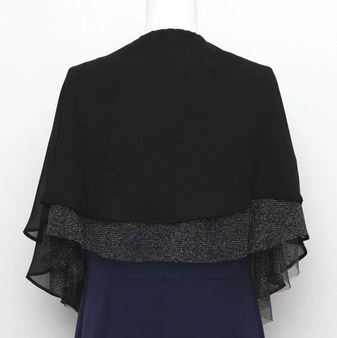 ブラックの3WAY袖付きストール