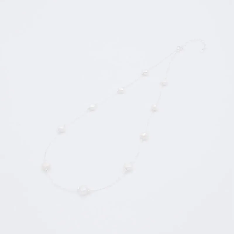 淡水パール?シルバーチェーンのネックレス