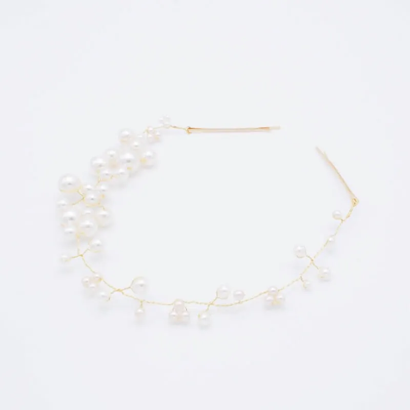 パールのアシンメトリーヘッドドレス(ピン2本セット)