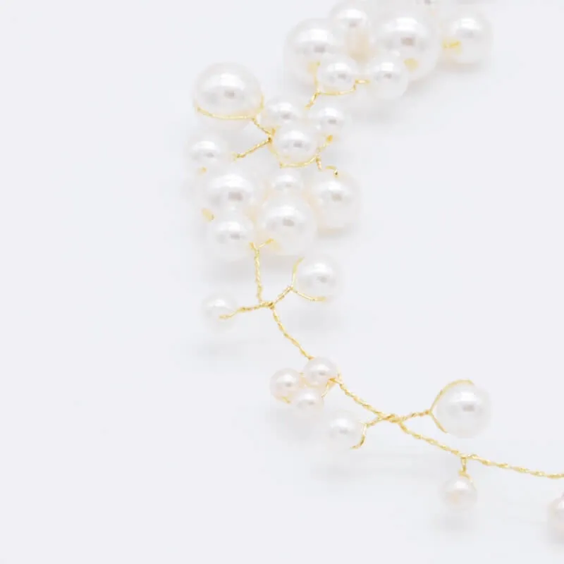 パールのアシンメトリーヘッドドレス(ピン2本セット)