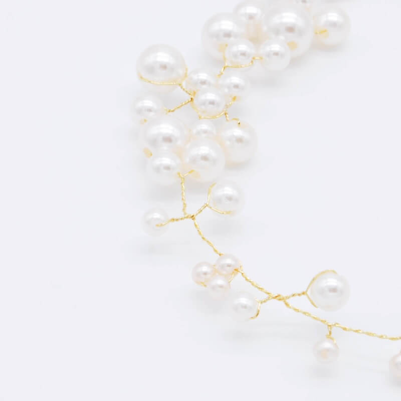 パールのアシンメトリーヘッドドレス(ピン2本セット)