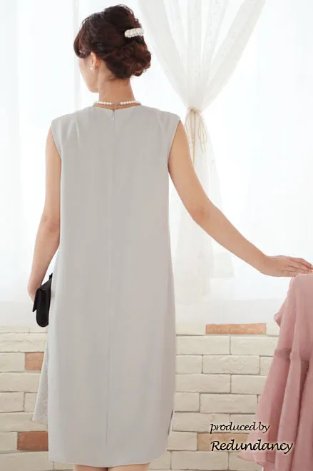 グレージュのレーススリットIラインドレス