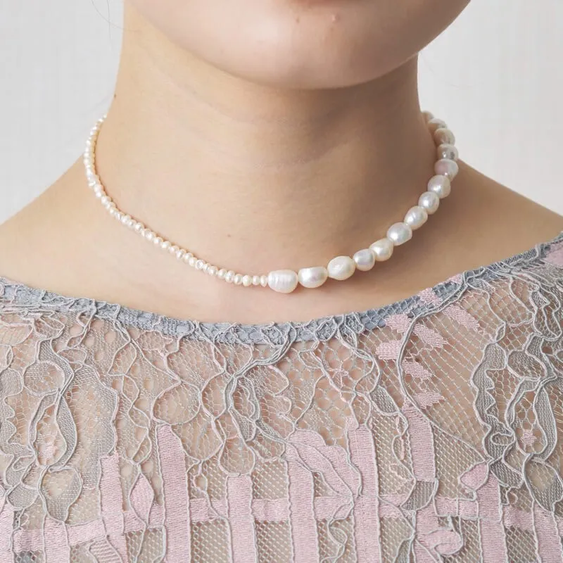 アシメ淡水パールネックレス