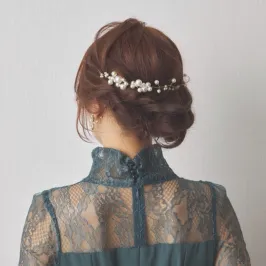 パールのアシンメトリーヘッドドレス(ピン2本セット)