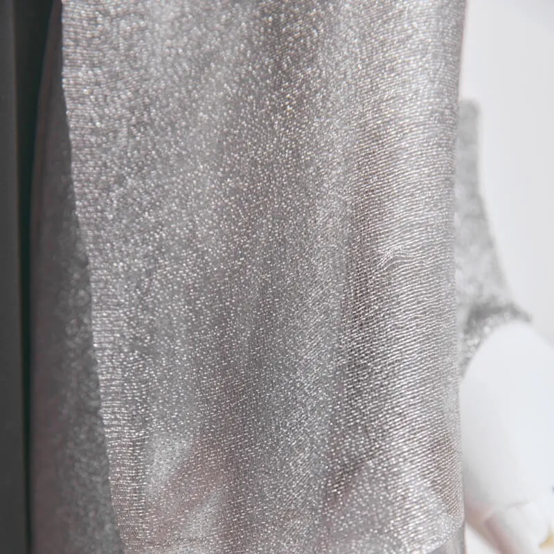 シルバー×ブラウンのラメ入りオーガンジーストール