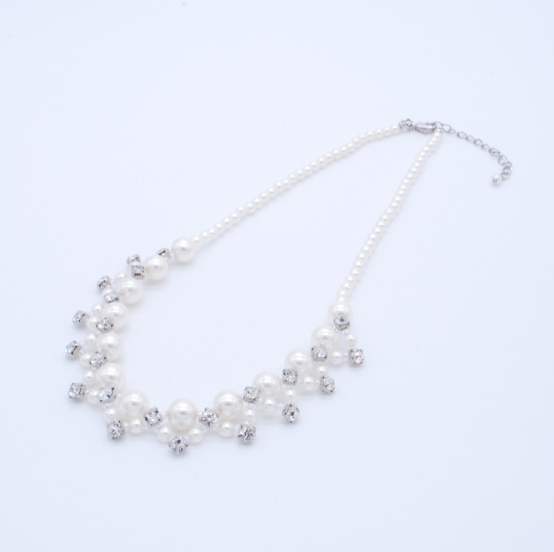 ネイビーのサイド切替えシフォンドレスコーディネートセット