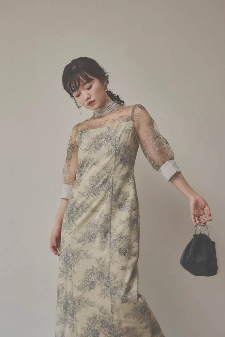 ベージュのシャイニーレースリボンドレス[M] kaeneのレンタル｜11-2003