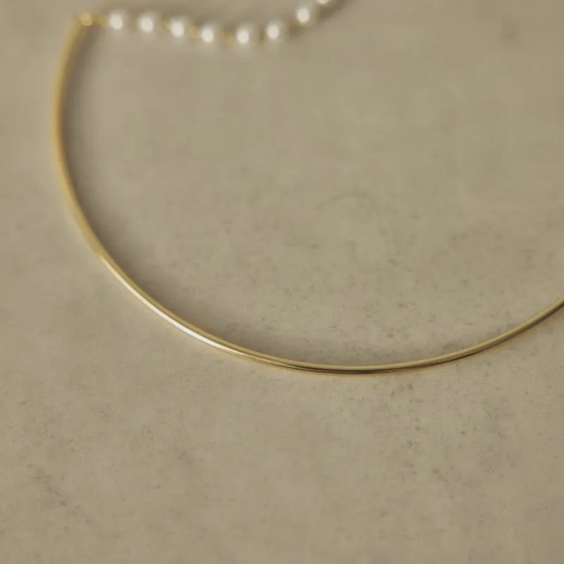 ゴールド×パールのフックチョーカー