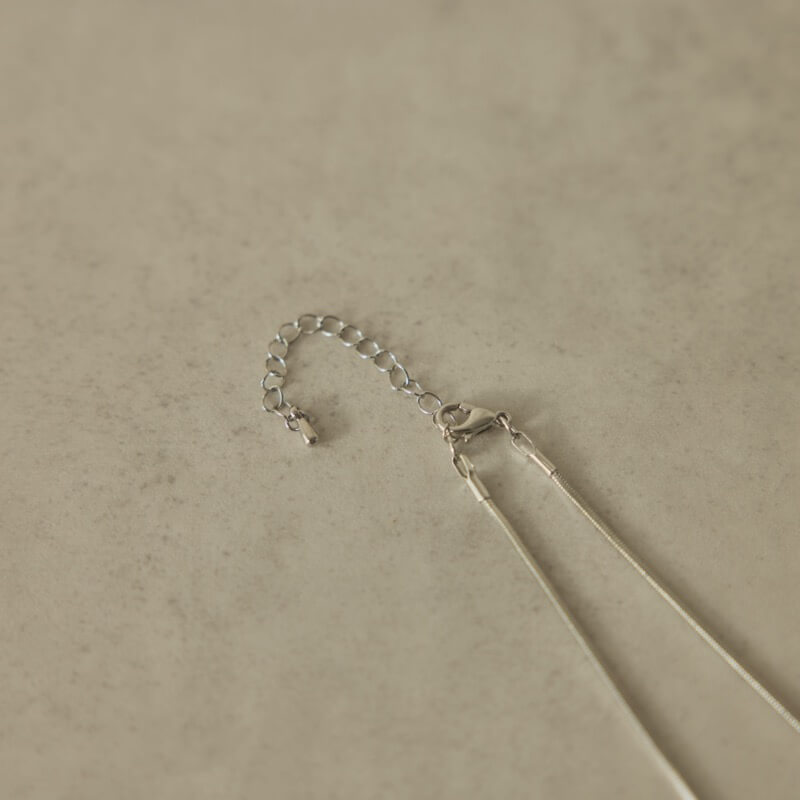 シルバーのメタルチョーカー×スネークネックレス