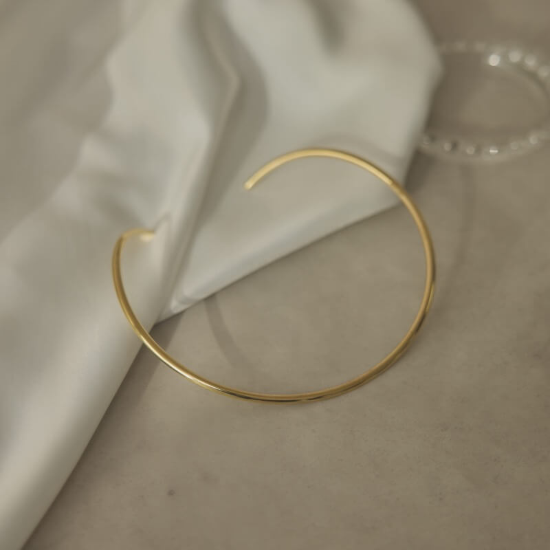 ゴールドのメタルチョーカー×スネークネックレス