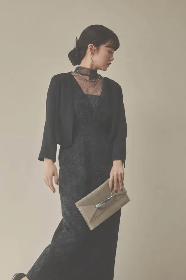 シルバーのメタルチョーカー×スネークネックレス