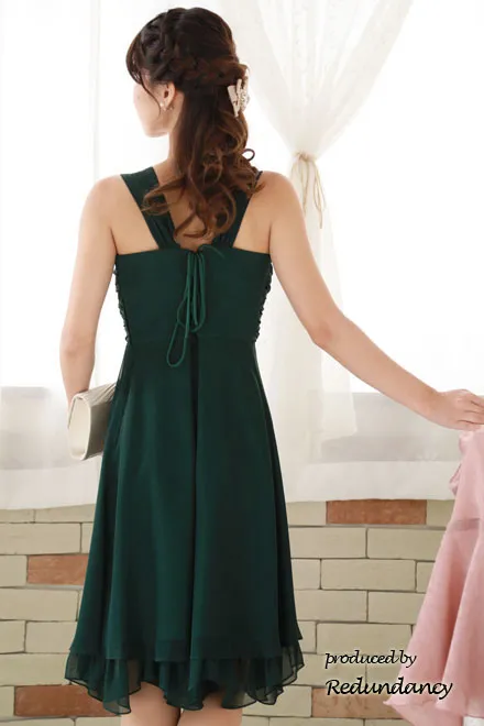 キャメルのリボンパール付きバレッタ