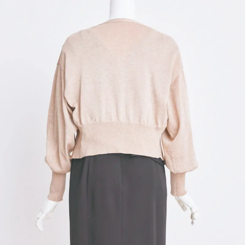 ゴールドのラメ入りカーディガン