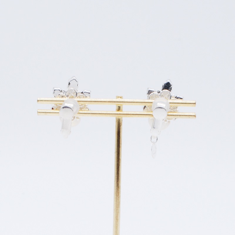 コットンパール×ビジューのイヤリング