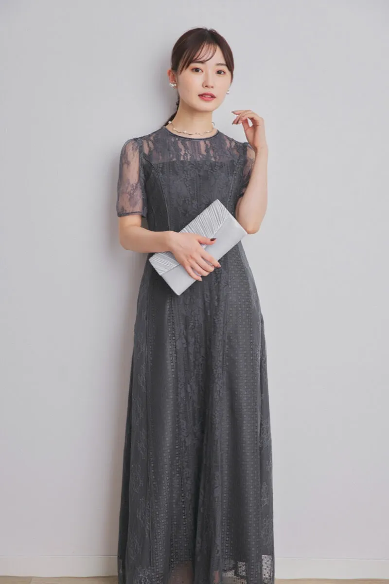 パール×メタルのウェーブネックレス(シルバー)