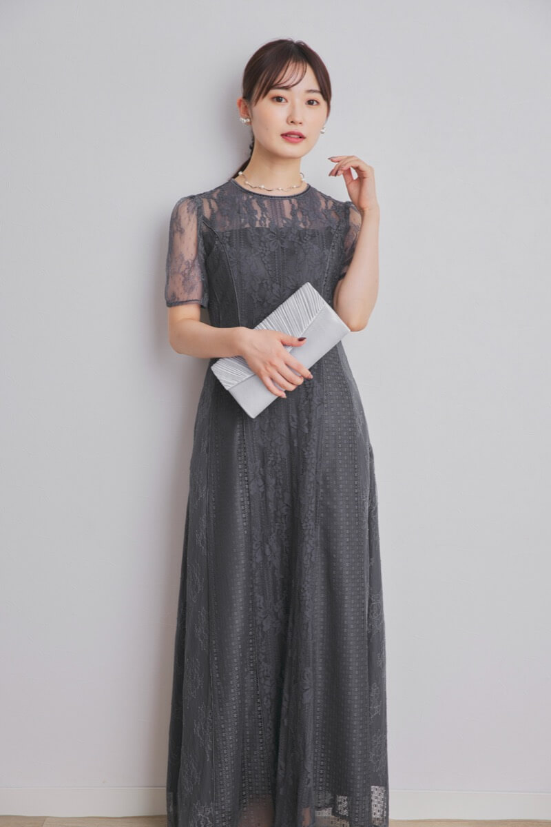 パール×メタルのウェーブネックレス(シルバー)