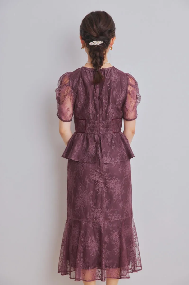 パールとビジューのフラワーモチーフバレッタ