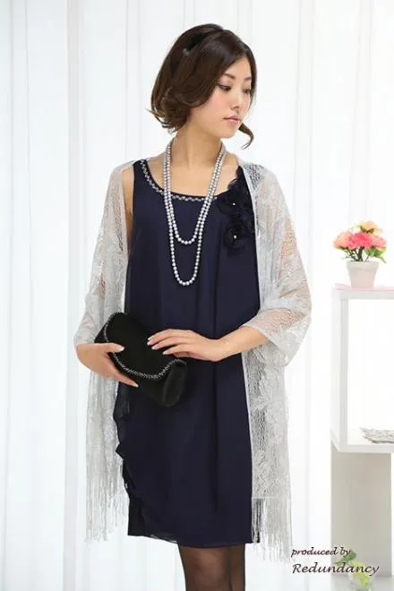 シルバーパールの2連ロングネックレス