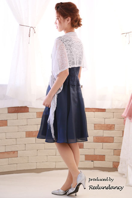 シルバーレースのストール(ホック付)