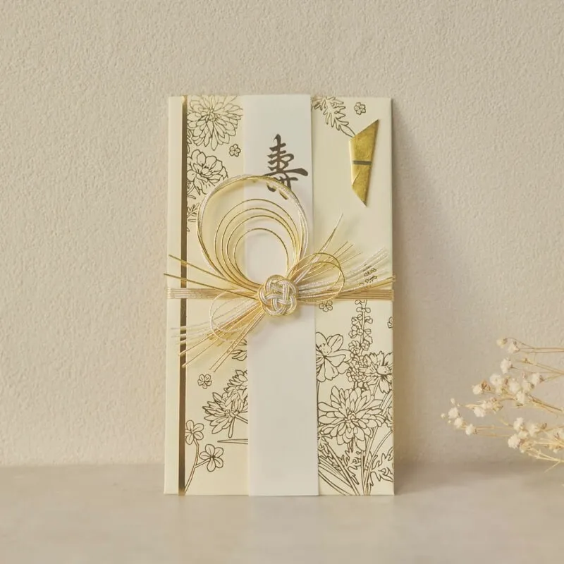 クリームの百花金封祝儀袋