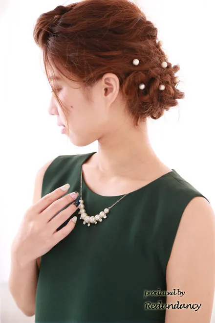 グリーンのゆったりシンプルミニ丈ドレス