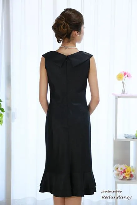 ブラックのマーメイドラインオフショルドレス