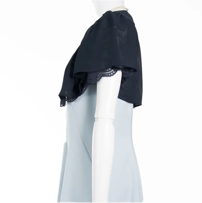 ネイビーのリバーシブルボレロ