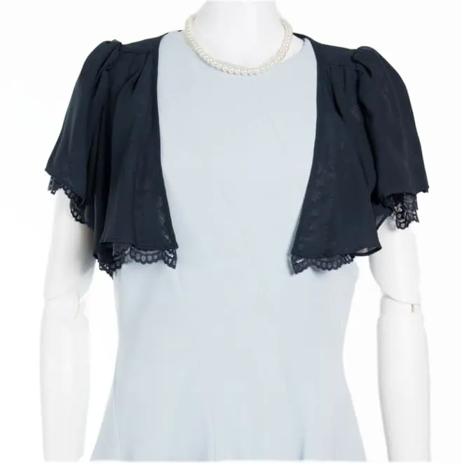 ネイビーのリバーシブルボレロ