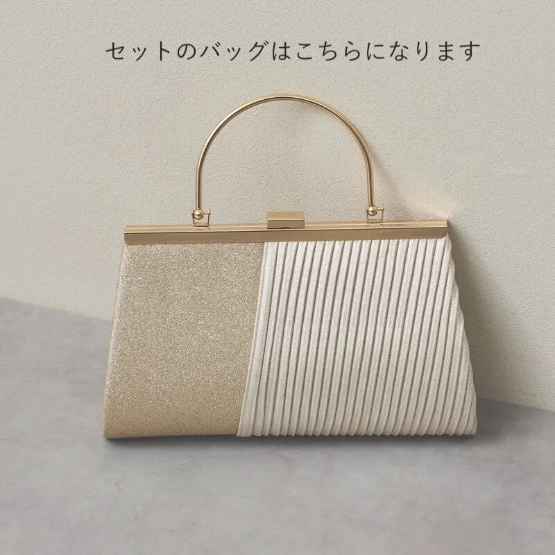 ワインレッドのシャンタンレースドレスコーディネートセット