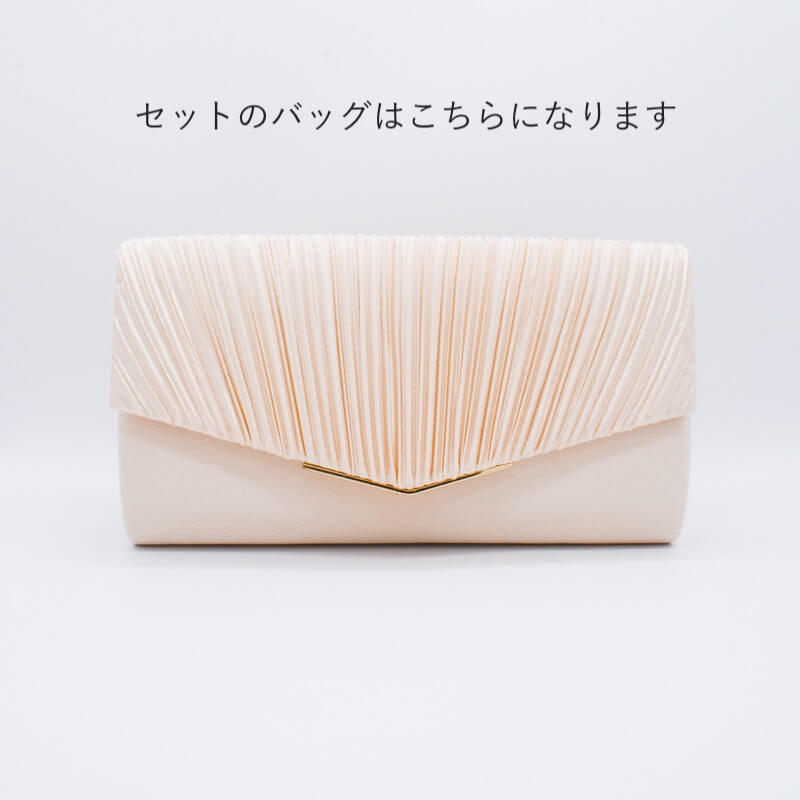 ブラックのレースプリーツVネックドレスコーディネートセット