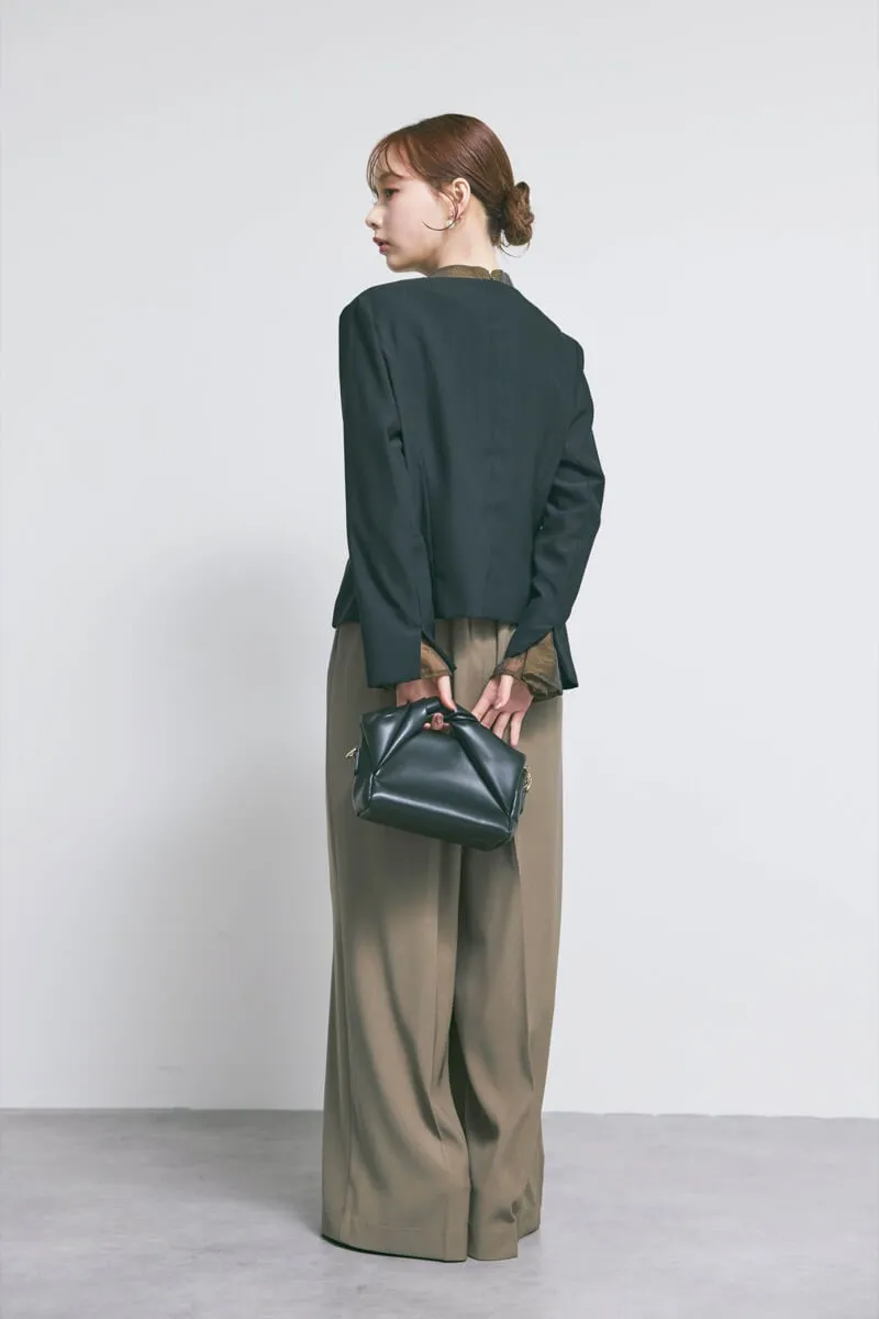 ブラウンのアーバンレイヤーオールインワンスーツ