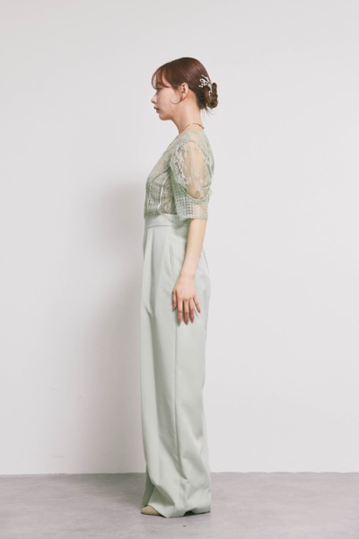 ミントグリーンのパネルレースドッキングコンビネーション