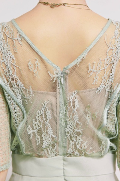 ミントグリーンのパネルレースドッキングコンビネーション