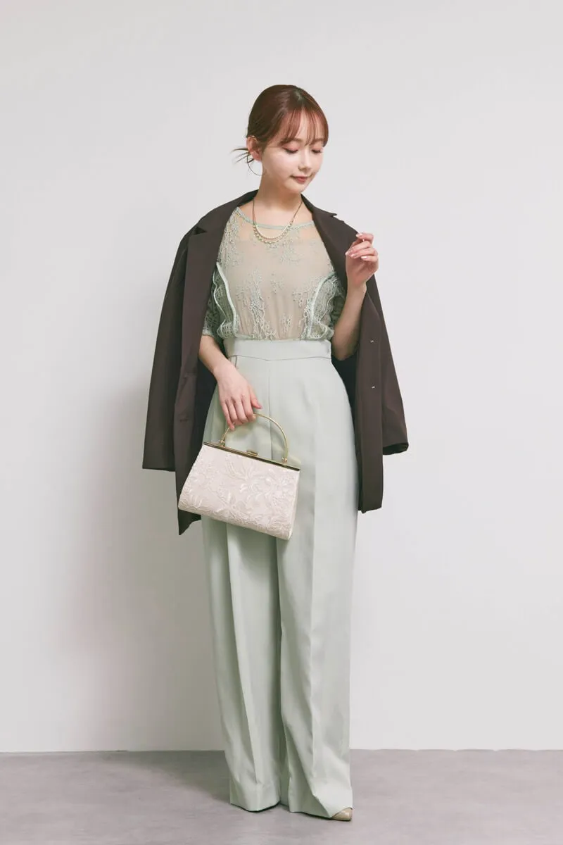 ミントグリーンのパネルレースドッキングコンビネーション